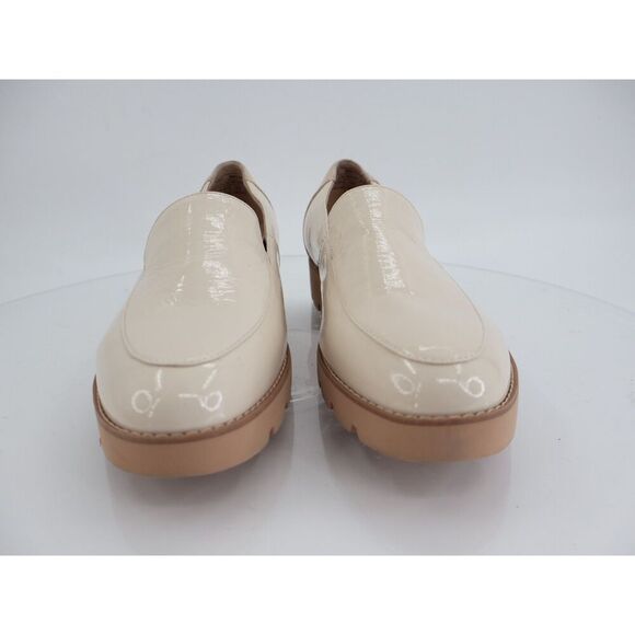 Vionic Shoes Kensley Women 9.5 Wide Ivory Patent Leather Comfort Loafer Chunky - Picture 2 of 12